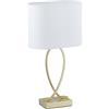 Relaxdays Lampada da Tavolo, Abat Jour con Paralume di Stoffa, HxLxP: 51 x 28 x 18 cm, E27, Salotto e Camera Letto, Oro