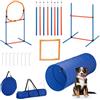 Relaxdays Set Agility Dog a Ostacoli, Addestramento Cani Attrezzatura, Allenamento con Tunnel, Paletti e Slalom Colorato