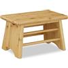 Relaxdays Sgabello Poggiapiedi in Bambù, fino a 100 kg, Appoggia Piedi Resistente Sgabellino 20 x 33 x 21,5 cm, Naturale