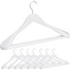 Relaxdays Grucce Appendiabiti per Giacche e Abiti, Set 8 Appendini con Barra Appendi Pantaloni e Gonne, Legno, Bianco