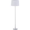 Relaxdays Lampada da Terra con Paralume, Stelo Cromato, Attacco E27, Ø 40 cm, Piantana da Pavimento, 148,5 cm, Bianco
