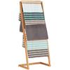 Relaxdays Portasciugamani a Scala, in Bambù, Bagno e Cucina, 4 Pioli, Appendiabiti e Teli, HxLxP: 98x40,5x28cm, Naturale