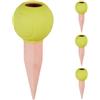 Relaxdays Sfere da Irrigazione a Goccia, Set da 4, Coni per Bottiglie da 1,5 Litri, Pallina da Tennis, Terracotta Giallo