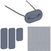 Relaxdays Kit per Il Fissaggio Telo Frangivista, Set con 52 Piastre di Montaggio e 52 Aste in Filo Metallico, Grigio