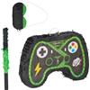 Relaxdays Pignatta Set Bastone e Maschera, Piñata Joystick Vuota, Gioco per Festa di Compleanno Bambini, Multicolore