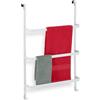Relaxdays Portasciugamani da Porta, Senza Trapano, 3 Aste e 2 Ganci, HLP: 85 x 54,5 x 15 cm, Appendi Asciugamani, Bianco