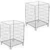 Relaxdays Compostiera in Metallo, Set da 2, per Compost da Giardino, Cesta per Foglie e Fogliame, 68 x 46 x 46 cm, Nero