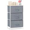 Relaxdays 10023328_469 Mobiletto con 3 Cassetti, Mobile Cassettiera, HLP 73x45x30 cm, Tessuto, Metallo, Legno, Grigio