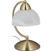 Relaxdays Lampada da Tavolo Vintage, Funzione Touch, Vetro & Ferro, Regolabile, E14, 230V, 25x15x19 cm, Oro