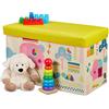 Relaxdays Pouf per Bambini, Contenitore per Giocattoli, Pieghevole, per Bimbi e Bimbe, Salvaspazio, Animali, Colorato, 50 litri
