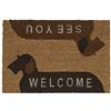 Relaxdays Zerbino con Cani, Fibra di Cocco, Frase Welcome/See You, Interni ed Esterni, 40x60 cm, Antiscivolo, Naturale