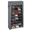 Relaxdays Scarpiera Salvaspazio, 9 Ripiani, 36 Scarpe, Rivestimento in Tessuto, Portascarpe, 158 x 86 x 30 cm, Antracite