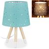 Relaxdays Lampada da Tavolo, Bambini e Bambine, Attacco E14, Paralume Rotondo, Altezza 40 cm, Abatjour, Verde Menta