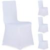 Relaxdays Fodera Coprisedia, Set da 4 Rivestimenti, Schienale, Copertura Universale, Arredamento, Decorazioni, Bianco