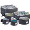 Relaxdays Contenitori per Stoviglie e Piatti, Set 6 Scatole Portapiatti, Porta Bicchieri Vino, Tazze, Organizer, Grigio