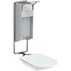 relaxdays Dispenser di Sapone a Parete, 500 ml, Erogatore Disinfettante, Portasapone a Muro Manuale con Leva, Argento, Alluminio, 1 pz