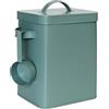 Relaxdays Scatola di Metallo Relaxdays, 6,5 L, con dosatore, per Cibo e Alimenti, ermetica, Contenitore per detersivo, Verde