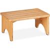 Relaxdays Sgabello Poggiapiedi in bambù, Sgabellino Appoggia Piedi Rialzo Bagno, Soggiorno, 17,5 x 39 x 25 cm, Marrone