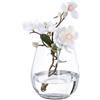 Relaxdays Vaso in Vetro Decorativo, Vasetto per Fiori Freschi Interno, Centrotavola HxD: 16x14 cm, Decorazione da Tavolo
