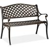 Relaxdays Panca da Giardino e Balcone, a 2 Posti, Design Antico, in Alluminio, Misure HLP: 82 x 102 x 60 cm, Nero-Bronzo