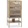 Relaxdays Maxi Gabbia per Criceti, Villa per Roditori, 3 Piani, Scalette, Porte, Tetto, 120x60x40 cm, Legno Naturale