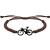 CODEONE Bracciale per bicicletta nylon intrecciato nero-marrone | Acciaio inossidabile nero | Design sportivo artigianale | Bici da strada | Confezione regalo