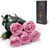 Yamonic Rosa Stabilizzata Regalo Donna,Rosa Eterna con Steli Regalo per Donne Compleanno,Idee Regali per Lei,Regali Mamma Natale San Valentino Festa della Mamma,5 Rose
