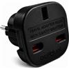 OcioDual Adattatore UK Ita, Adattatore Presa UK, Spina Inglese, Regno Unito all'UE, Adattatori Prese Inglesi, Spina da Viaggio, Convertitore da 3-pin a 2-pin, Presa UK Italiana, Nero