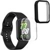 kwmobile Set 2x Custodia Smartwatch Compatibile con Samsung Galaxy Fit 3 Cover - Case Silicone Protezione Orologio Fitness trasparente/nero