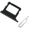 Cemobile Supporto per slot per scheda SIM di ricambio per iPhone 16 e iPhone 16 Plus (versione SIM singola) con anello di tenuta in gomma impermeabile e perno di espulsione aperto (nero)
