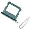 Cemobile Supporto per slot per scheda SIM di ricambio per iPhone 16 e iPhone 16 Plus (versione SIM singola) con anello di tenuta in gomma impermeabile e perno di espulsione aperto (verde acqua)