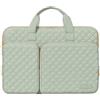 MOSISO 13,3 pollici Custodia Laptop, 13-14 pollici Borsa PC Compatibile con MacBook Air/Pro 13/ Pro 14, HP Dell ASUS Lenovo, Piazza Trapuntato Borsa con 2 Tasche e Maniglia e Cintura, Salvia Verde