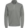 ONLY & SONS Onsceres Half Zip Sweat, Rivestimento Argento., S