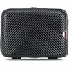 WITTCHEN Necessaire da viaggio Custodia per cosmetici Valigia da viaggio Bagaglio a mano Valigia cabina Valigia in policarbonato con cinturino regolabile cosmetica da donna GL Style Nero