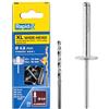 Rapid Scatola da 25 Rivetti in Alluminio XL a Testa Larga da Ø4.8 x 20 mm, Ampia Superficie di Tenuta, per Fissare Tele, Tessuti, Gomme e Reti, con Punta per il Trapano (5000667)