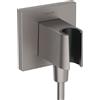 hansgrohe FixFit E Raccordo Parete con Supporto Doccia, Cromo Nero Spazzolato, 26889340