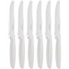 Tramontina Set di Coltelli Tavola Dentati da Carne con Punta Arrotondata Colore Bianco Acciaio Inossidabile Plenus 6 pezzi