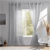 DWCN Tende Voile Grigio per Camera da Letto Tende per Interni Semi-Trasparenti con Anelli per Cucina e Salotto Moderne 2 Pezzi, 140x260 CM, Grigio