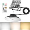 LEKEFETO Lampada a sospensione solare con sensore di movimento, lampada a sospensione solare con telecomando e cavo da 5 m, 3 temperature di colore e 3 modalità, IP65, impermeabile, lampada a