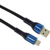 PremiumCord Cavo di Collegamento USB, Cavo di Ricarica Fino a 5 A, Potenza 100 W, PD 3.0 / QC 4.0, SuperSpeed Trasferimento Dati Fino a 480 Mbit/s, Nero/Blu, Lunghezza 0,5m