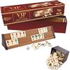 Milanino Rummy Okey - Set di giochi premium VIP Wooden, edizione con pietre in plastica, Okay Takimi, in legno di alta qualità (legno)