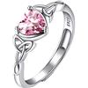 Suplight Anello Celtico Donna Argento 925 Regolabili Pietra Cuore Anello Argento Donna Regolabile Opale Anello Solitario Ottobre con Confezione Regalo