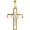 My Gold - Ciondolo a forma di croce da donna e ragazza in oro giallo 333 con zirconia (senza catena) in vero oro giallo (8 carati) 29mm x 15mm Goldkreuz Cross over, Mittelgroß, Oro giallo, Zirconia