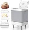 serebrant Scaldasalviette Elettrico Bagno Scaldasalviette Grande 35L con Timer e Display LED, Scalda Asciugamani Elettrico Pieghevole, Spegnimento Automatico, Modalità Riscaldamento e Asciugatura per Spa e Casa
