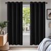 Deconovo Tende Oscuranti per Interni 2 Pezzi 175 CM Altezza, Termiche Isolanti, Anti-Rumore, con Anelli, Ideali per Camera da Letto e Soggiorno, 140x175 CM, Nero