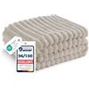 Bedsure Coperta Pile Divano Letto - Coperta Morbida Calda a Coste, Plaid Spessa per Soggiorno e Camera, Coperta Pile Invernale, Copridivano, XL 150x200 cm, Beige