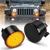 OZ-LAMPE Frecce Laterale a LED Anteriore per Wrangler JK 2007-2015, Indicatori di Direzione Laterale a LED Canbus, Nero 2 Pezzi