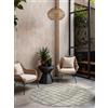 Ted Baker Tappeto in tessuto piatto Crouch rotondo, adatto per esterni, facile da pulire, per soggiorno, terrazza, sala da pranzo, balcone, bianco, diametro 160 cm