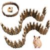 PORFOYO 2 PCS Ponte Di Legno Del Criceto Scala, Ponte In Legno Per Criceti,Naturale Per Gabbie Per Esercizi Per Coniglietto Cincillà Ricci Furetto Ratto(50CM)