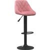 vidaXL Sgabello da bar in velluto rosa